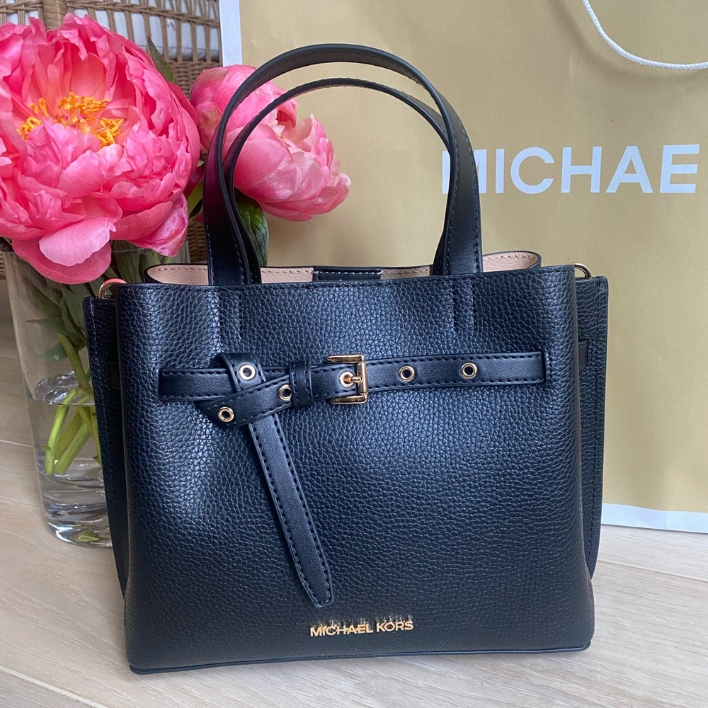 Michael Kors Small Emilia satchel purse bag black